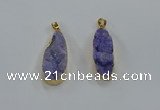 NGP8502 15*33mm - 17*40mm flat teardrop druzy agate pendants