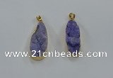 NGP8502 15*33mm - 17*40mm flat teardrop druzy agate pendants