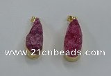 NGP8504 15*33mm - 17*40mm flat teardrop druzy agate pendants