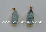 NGP8506 15*33mm - 17*40mm flat teardrop druzy agate pendants