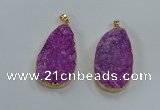 NGP8514 25*48mm - 27*52mm flat teardrop druzy agate pendants