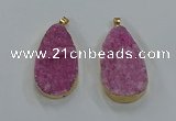 NGP8515 25*48mm - 27*52mm flat teardrop druzy agate pendants