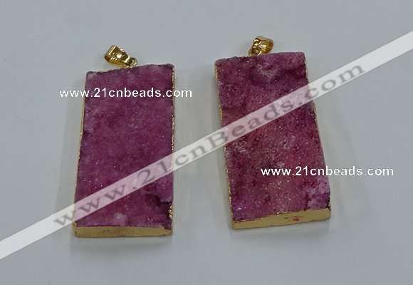 NGP8525 25*50mm - 27*53mm rectangle druzy agate pendants