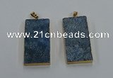 NGP8526 25*50mm - 27*53mm rectangle druzy agate pendants