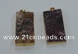 NGP8529 25*50mm - 27*53mm rectangle druzy agate pendants