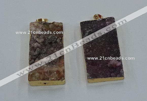 NGP8529 25*50mm - 27*53mm rectangle druzy agate pendants
