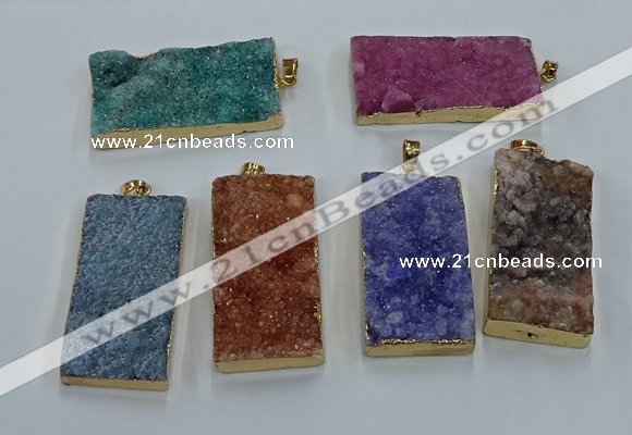 NGP8530 25*50mm - 27*53mm rectangle druzy agate pendants