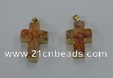 NGP8533 22*30mm - 25*35mm cross druzy agate pendants wholesale