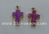 NGP8535 22*30mm - 25*35mm cross druzy agate pendants wholesale