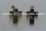 NGP8540 22*30mm - 25*35mm cross druzy agate pendants wholesale