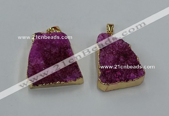 NGP8546 25*33mm - 30*35mm trapezoid druzy agate pendants