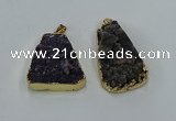 NGP8550 25*33mm - 30*35mm trapezoid druzy agate pendants