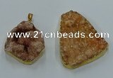 NGP8564 28*45mm - 35*50mm freeform druzy agate pendants wholesale