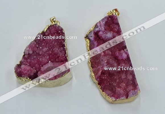 NGP8567 28*45mm - 35*50mm freeform druzy agate pendants wholesale