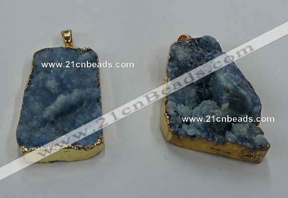 NGP8568 28*45mm - 35*50mm freeform druzy agate pendants wholesale