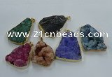 NGP8572 28*45mm - 35*50mm freeform druzy agate pendants wholesale