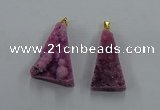 NGP8578 18*25mm - 25*40mm triangle druzy agate pendants wholesale