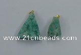 NGP8580 18*25mm - 25*40mm triangle druzy agate pendants wholesale