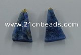 NGP8581 18*25mm - 25*40mm triangle druzy agate pendants wholesale