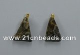 NGP8582 18*25mm - 25*40mm triangle druzy agate pendants wholesale