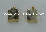 NGP8585 18*25mm rectangle druzy agate pendants wholesale