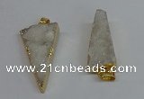 NGP8593 13*40mm - 20*35mm triangle druzy agate pendants wholesale