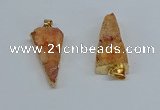 NGP8594 13*40mm - 20*35mm triangle druzy agate pendants wholesale