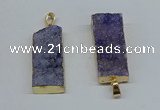 NGP8606 15*35mm - 16*40mm rectangle druzy agate pendants wholesale