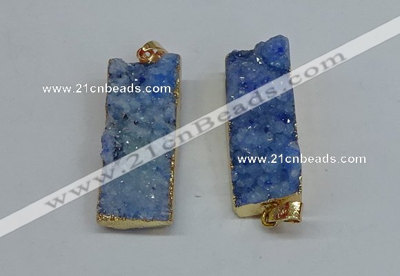 NGP8609 15*35mm - 16*40mm rectangle druzy agate pendants wholesale