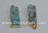 NGP8610 15*35mm - 16*40mm rectangle druzy agate pendants wholesale