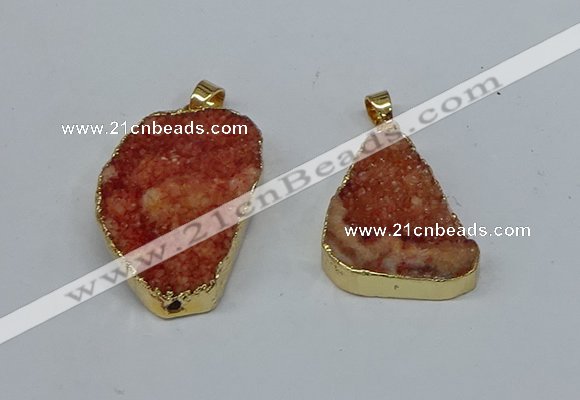 NGP8616 25*30mm - 28*40mm freeform druzy agate pendants wholesale