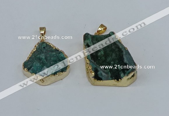 NGP8621 25*30mm - 28*40mm freeform druzy agate pendants wholesale