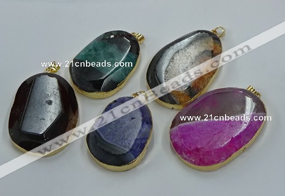 NGP8633 32*45mm - 46*48mm freeform druzy agate pendants wholesale