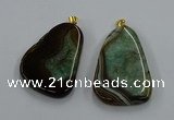 NGP8640 30*45mm - 35*50mm freeform druzy agate pendants wholesale