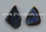 NGP8641 30*45mm - 35*50mm freeform druzy agate pendants wholesale