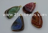 NGP8643 30*45mm - 35*50mm freeform druzy agate pendants wholesale