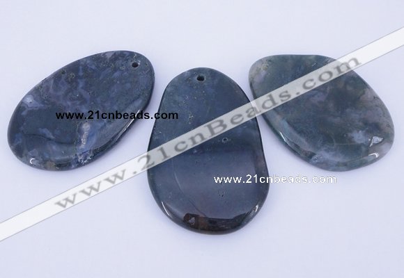 NGP865 5PCS 35-45mm*50-65mm freeform moos agate gemstone pendants