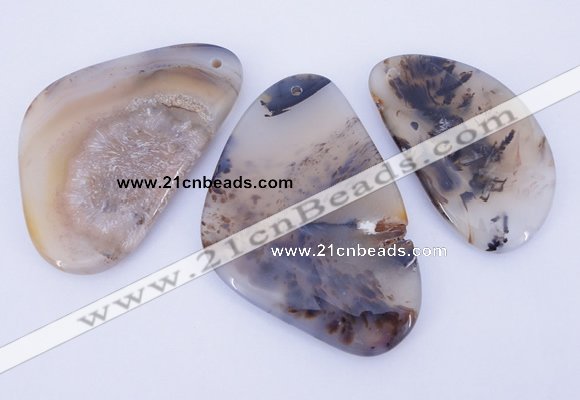 NGP866 5PCS 30-50mm*50-70mm freeform agate gemstone pendants