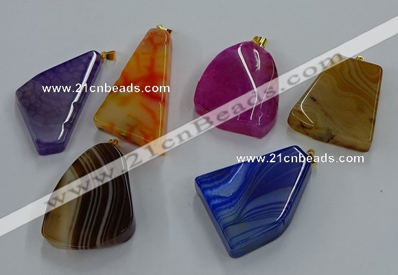 NGP8665 20*40mm - 40*50mm freeform agate pendants wholesale