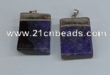 NGP8679 26*36mm rectangle druzy agate pendants wholesale