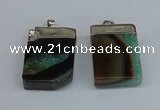 NGP8682 26*36mm rectangle druzy agate pendants wholesale