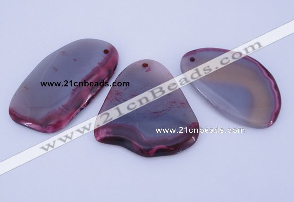 NGP869 5PCS 35-40mm*55-65mm freeform agate gemstone pendants