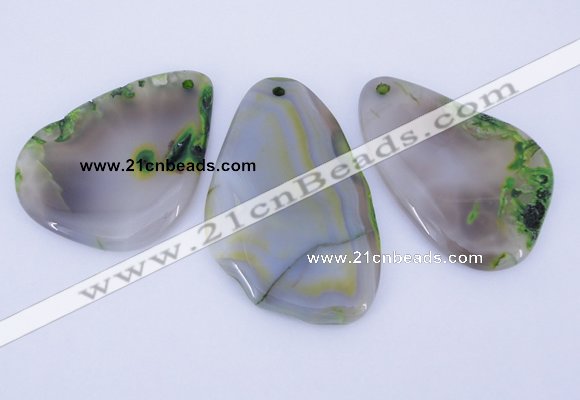 NGP871 5PCS 35-45mm*55-70mm freeform agate gemstone pendants