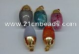 NGP8752 17*30mm rice agate gemstone pendants wholesale