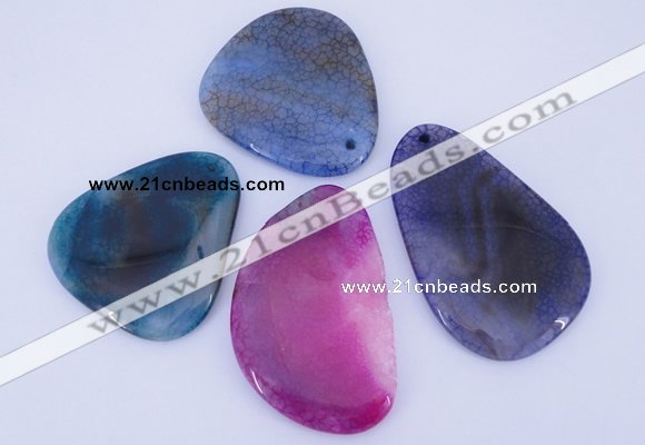 NGP876 5PCS 40-45mm*50-70mm freeform agate gemstone pendants