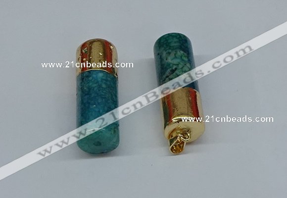 NGP8760 14*40mm tube agate gemstone pendants wholesale