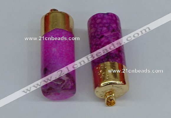 NGP8766 18*40mm tube agate gemstone pendants wholesale