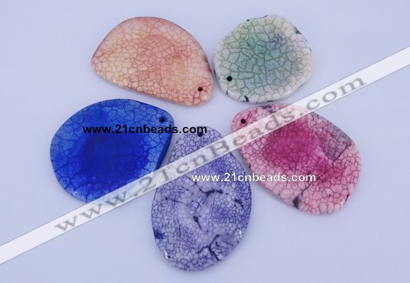 NGP877 5PCS 40-50mm*50-70mm freeform agate gemstone pendants