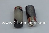 NGP8787 18*45mm tube agate gemstone pendants wholesale