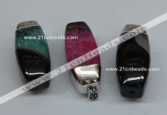 NGP8798 20*45mm rice agate gemstone pendants wholesale